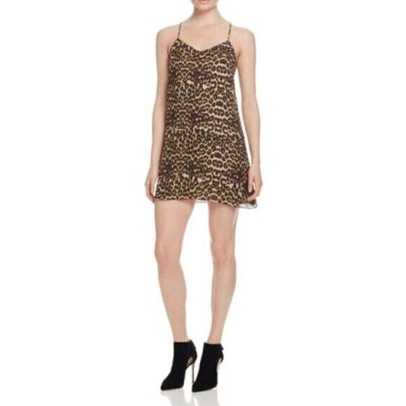 Rebecca Minkoff Animal Print Slip Dress Adjustable Straps Size 4 - Picture 2 of 16